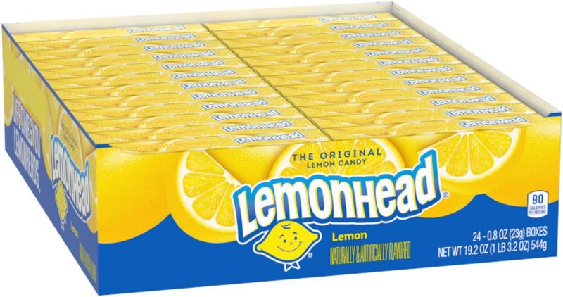 Lemonhead Hard Lemon Candy - 24 Treat-Size Boxes - Image 1
